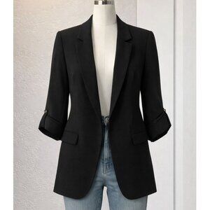 ZARA Black Tailored Blazer with Rolled Sleeves